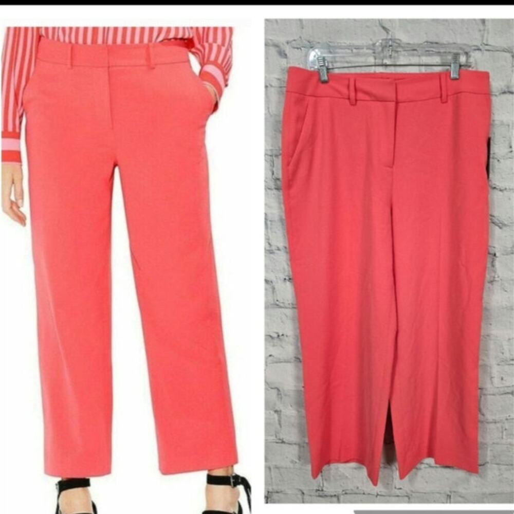 Vince Camuto straight leg crop dress pants Sz 10 melon ankle A5